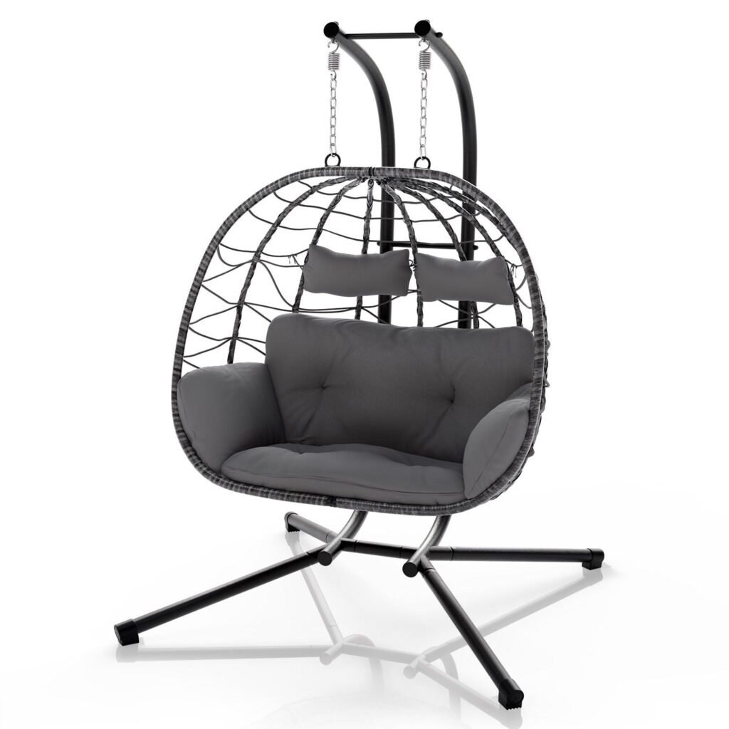 Doppel-Hängesessel Aria XXL aus Polyrattan mit Gestell für 2 Personen