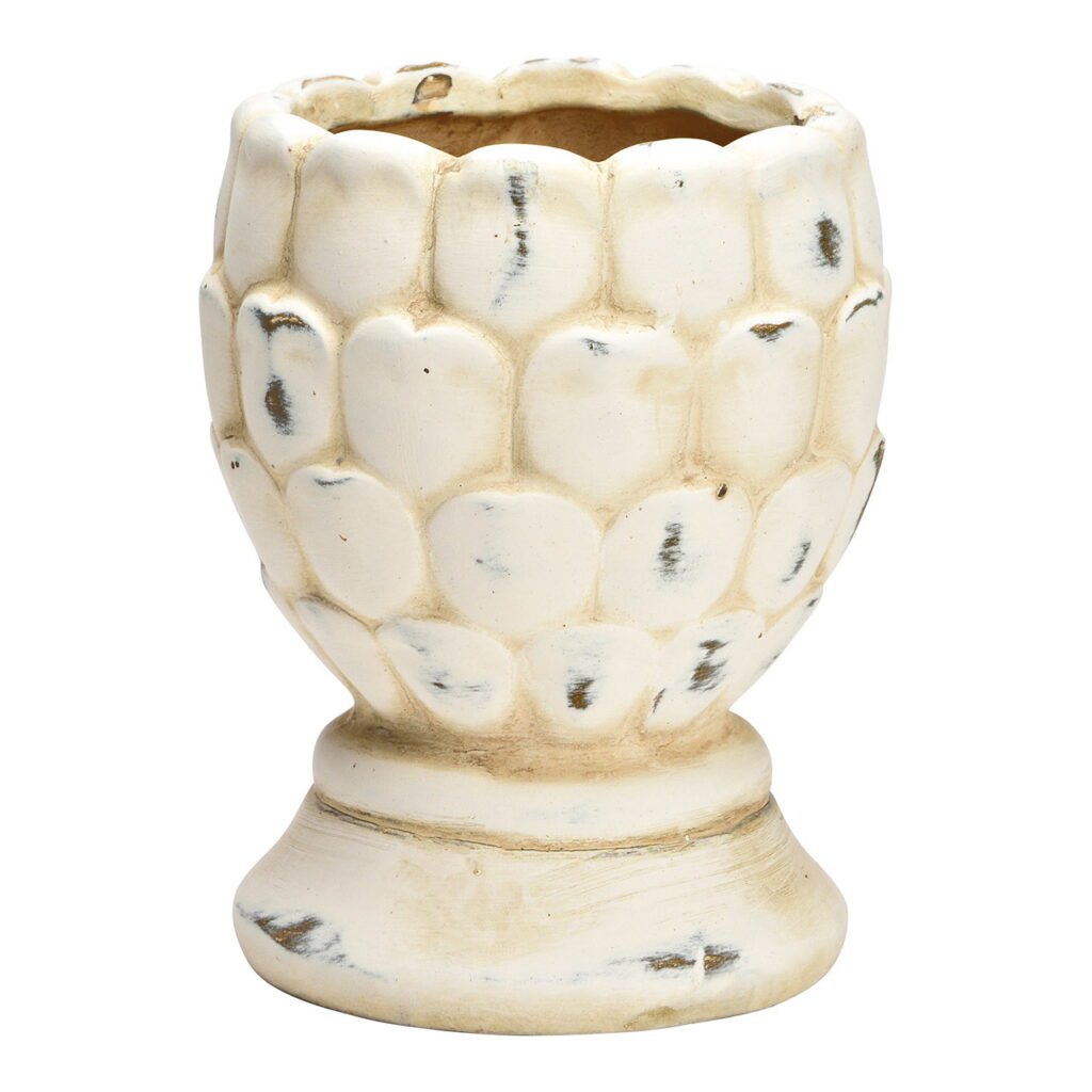 Übertopf Zapfen aus Keramik, Beige, 10 cm